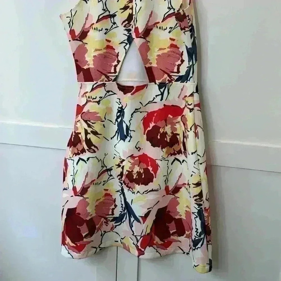 Vintage Abercrombie & Fitch Tank Floral Summer Dress size: L yellow pink white - Picture 7 of 8